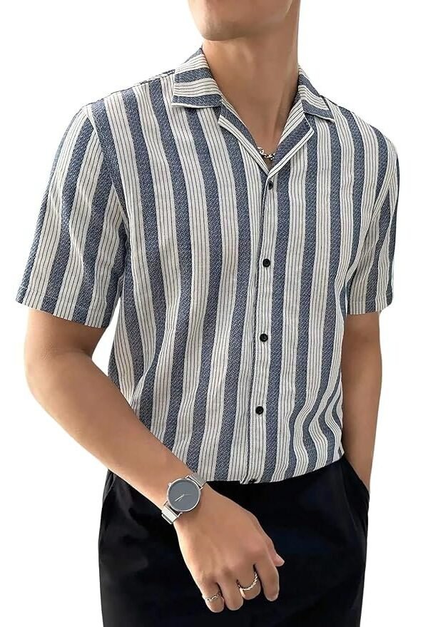 Lymio Men's Striped Regular Fit Shirt